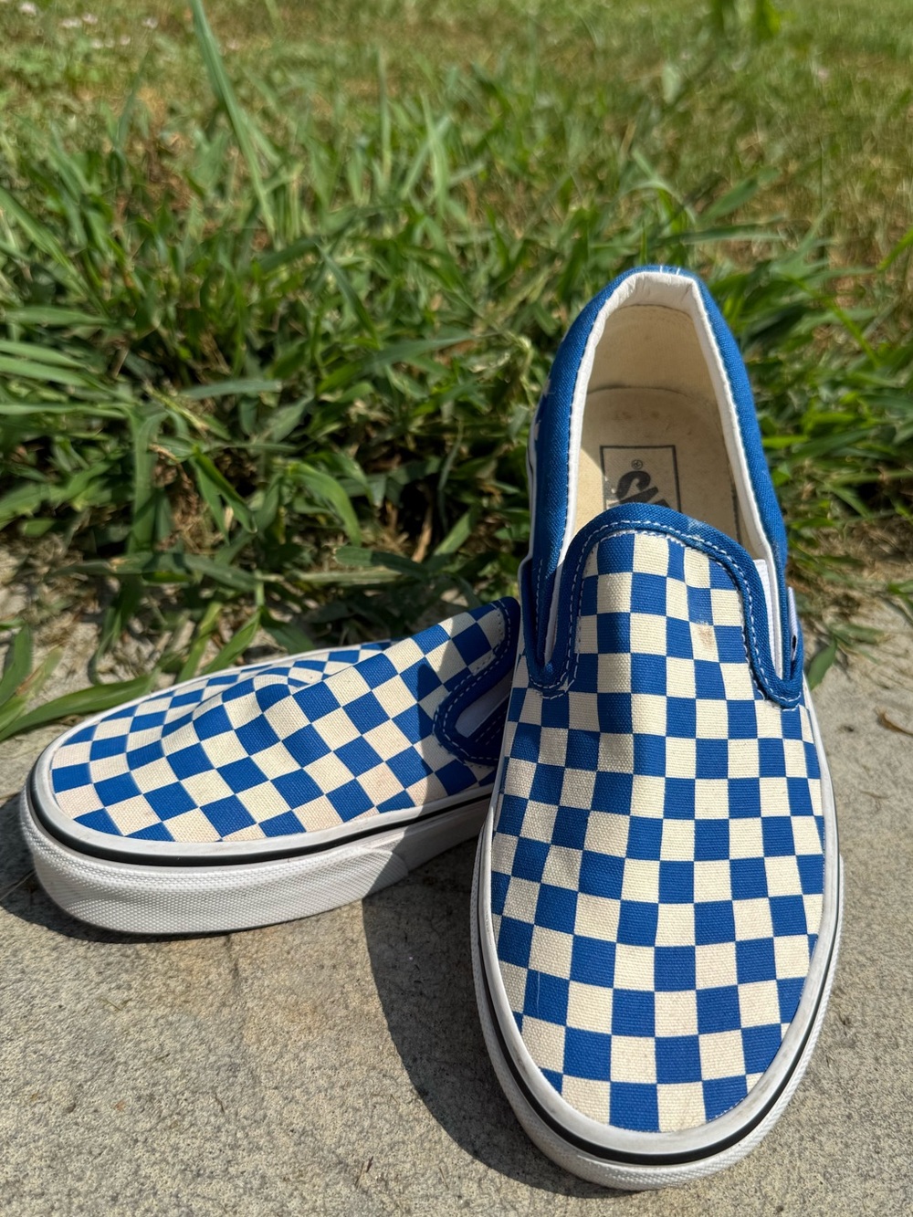 Vans Classic Checkerboard slip on skateboard sneakers women’s size 7, men 5.5